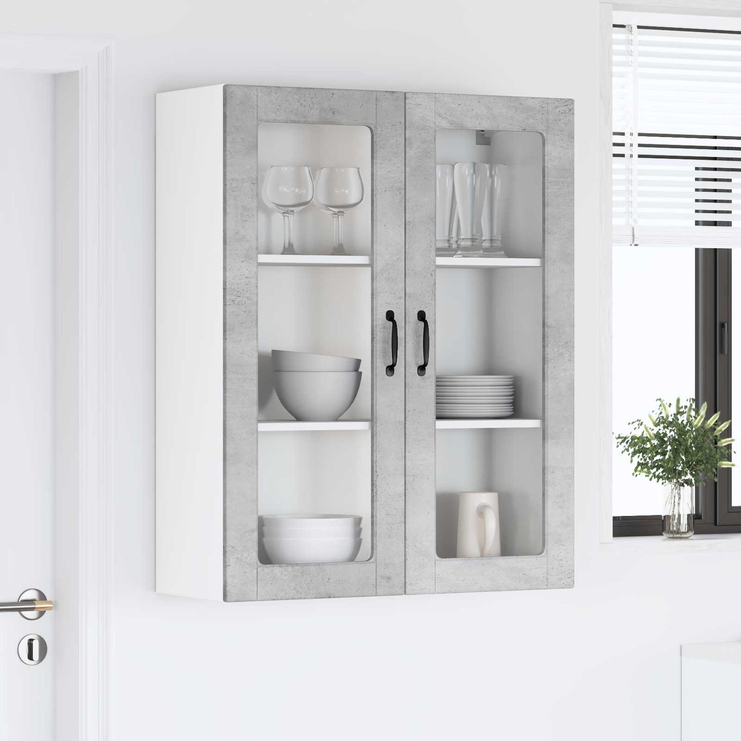 Pensile cucina con porta Lucca Grigio Cemento 80 x 31 x 100 cm | homemem39