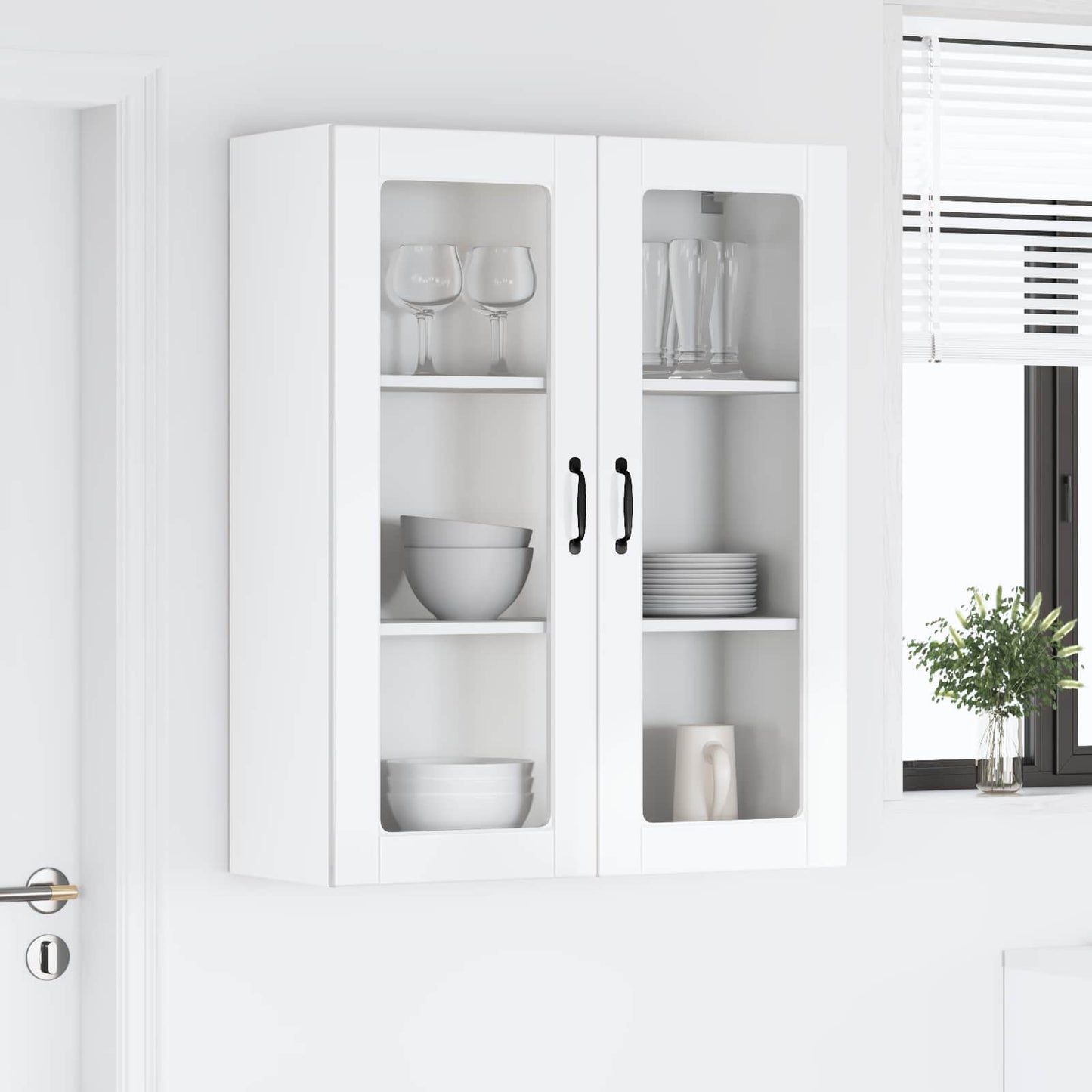 Pensile cucina con porta Lucca Bianco Lucido 80 x 31 x 100 cm | homemem39