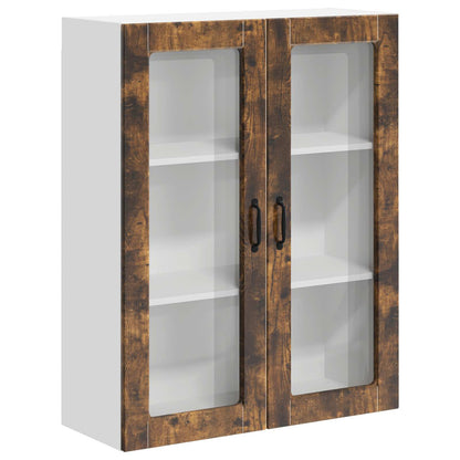 Mobile in vetro da parete LUCCA Rovere Fumo 80 x 31 x 100 cm