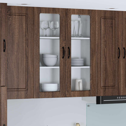 Mobile in vetro da parete LUCCA Rovere Marrone 80 x 31 x 100 cm