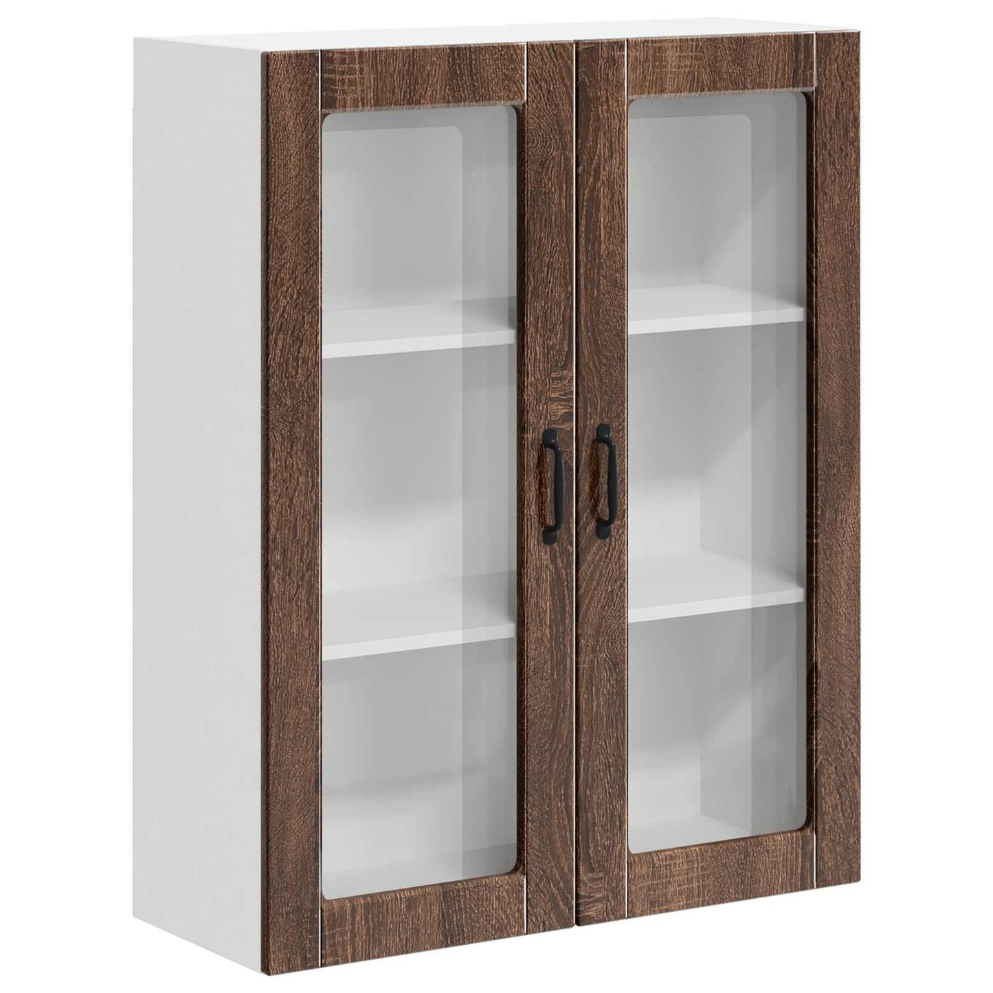 Mobile in vetro da parete LUCCA Rovere Marrone 80 x 31 x 100 cm