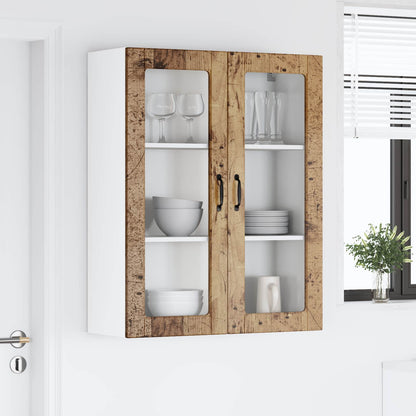 Mobile in vetro da parete LUCCA Legno antico 80 x 31 x 100 cm