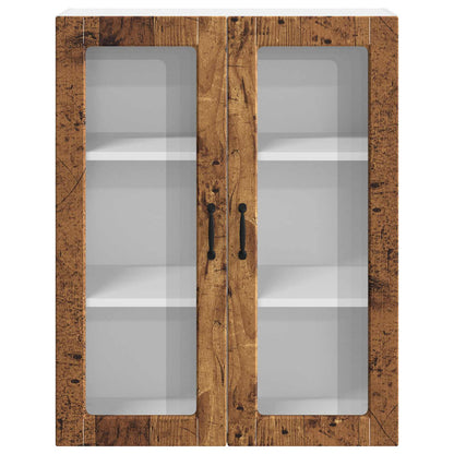 Mobile in vetro da parete LUCCA Legno antico 80 x 31 x 100 cm