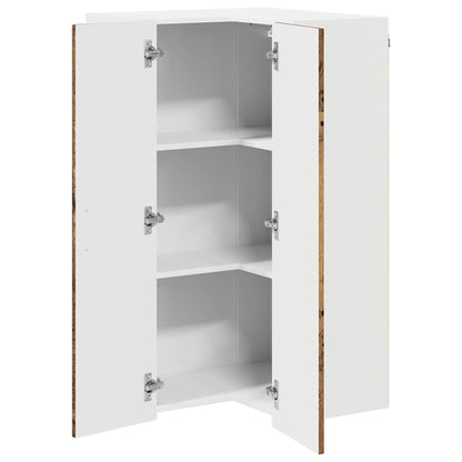 Mobile angolare per parete LUCCA Legno antico 57 x 57 x 100 cm