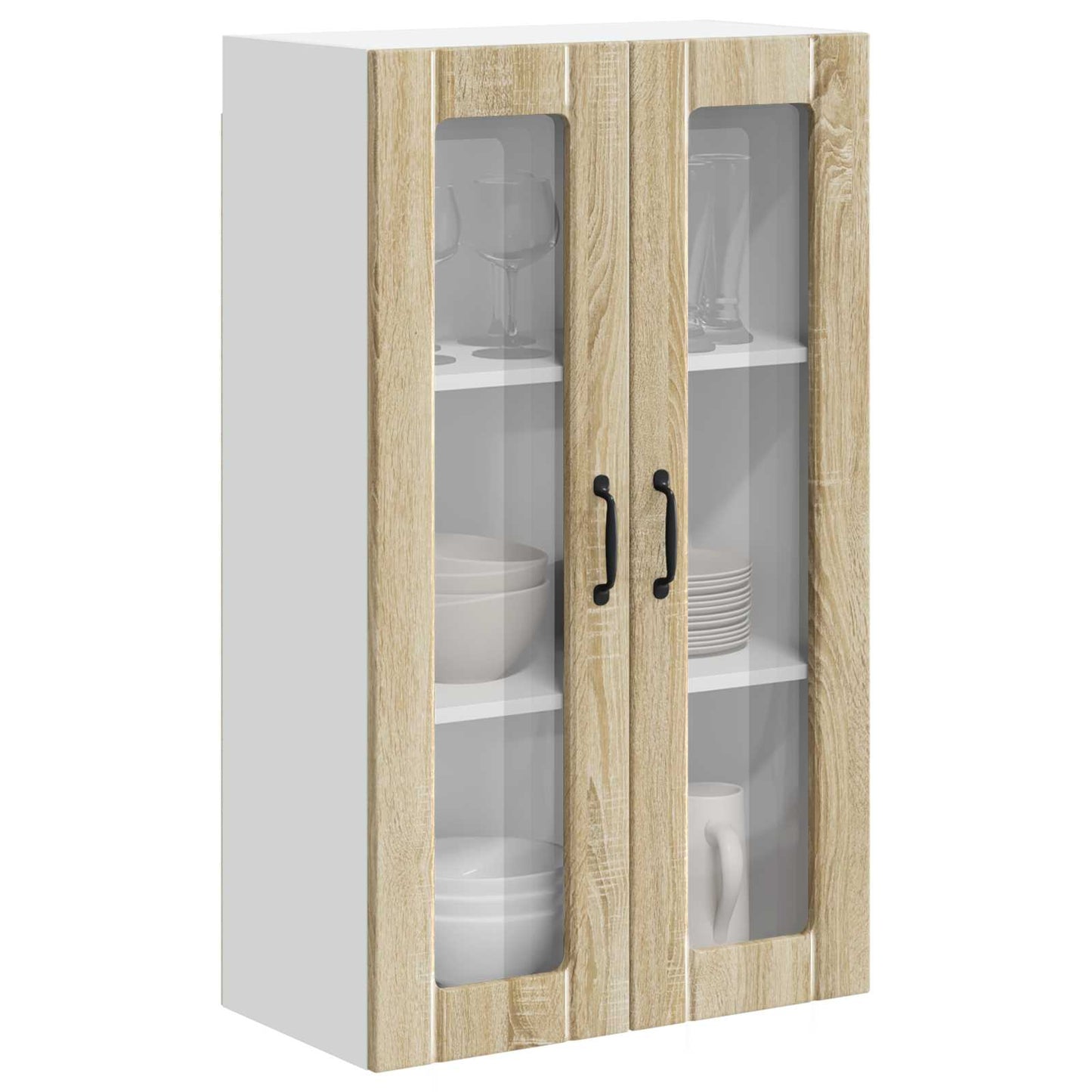 Mobile in vetro da parete LUCCA Rovere Sonoma 60 x 31 x 100 cm