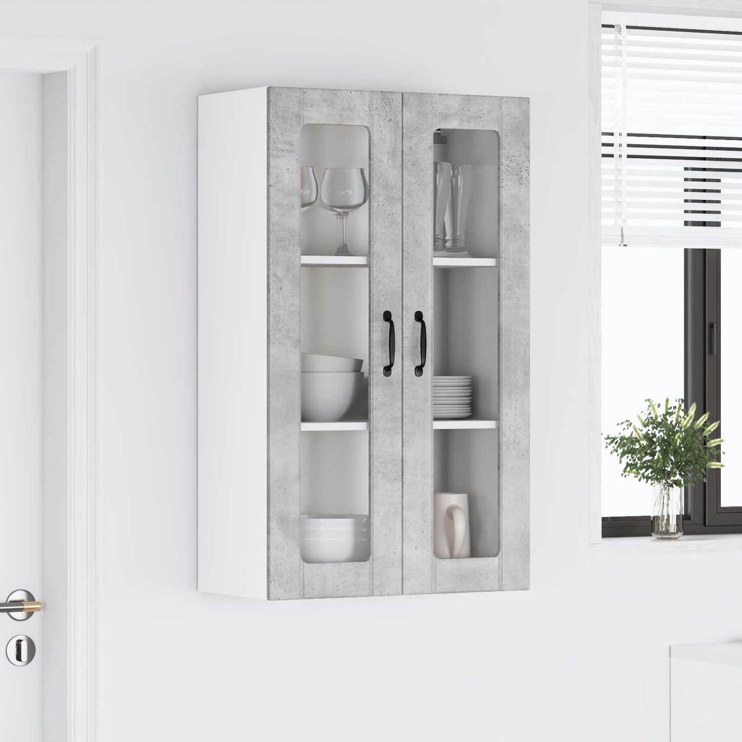 Pensile cucina con porta Lucca Grigio Cemento 60 x 31 x 100 cm | homemem39
