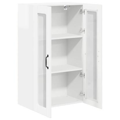 Mobile in vetro da parete LUCCA Bianco Lucido 60 x 31 x 100 cm