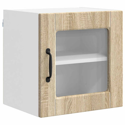 Mobile in vetro da parete PORTO 2 pz Rovere Sonoma