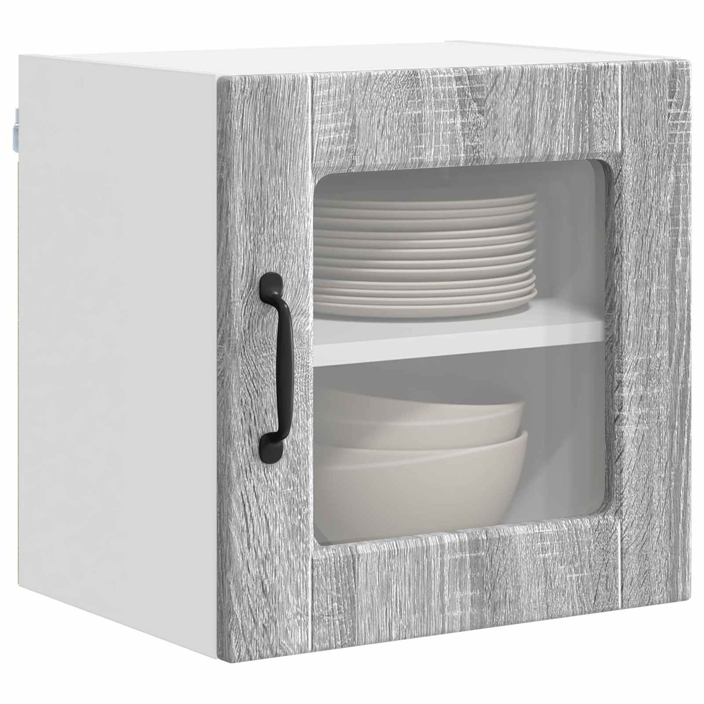 Mobile in vetro da parete PORTO 2 pcs Grigio Sonoma