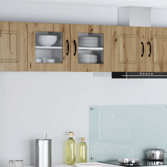 Mobile in vetro da parete PORTO 2 pcs Rovere artigianale