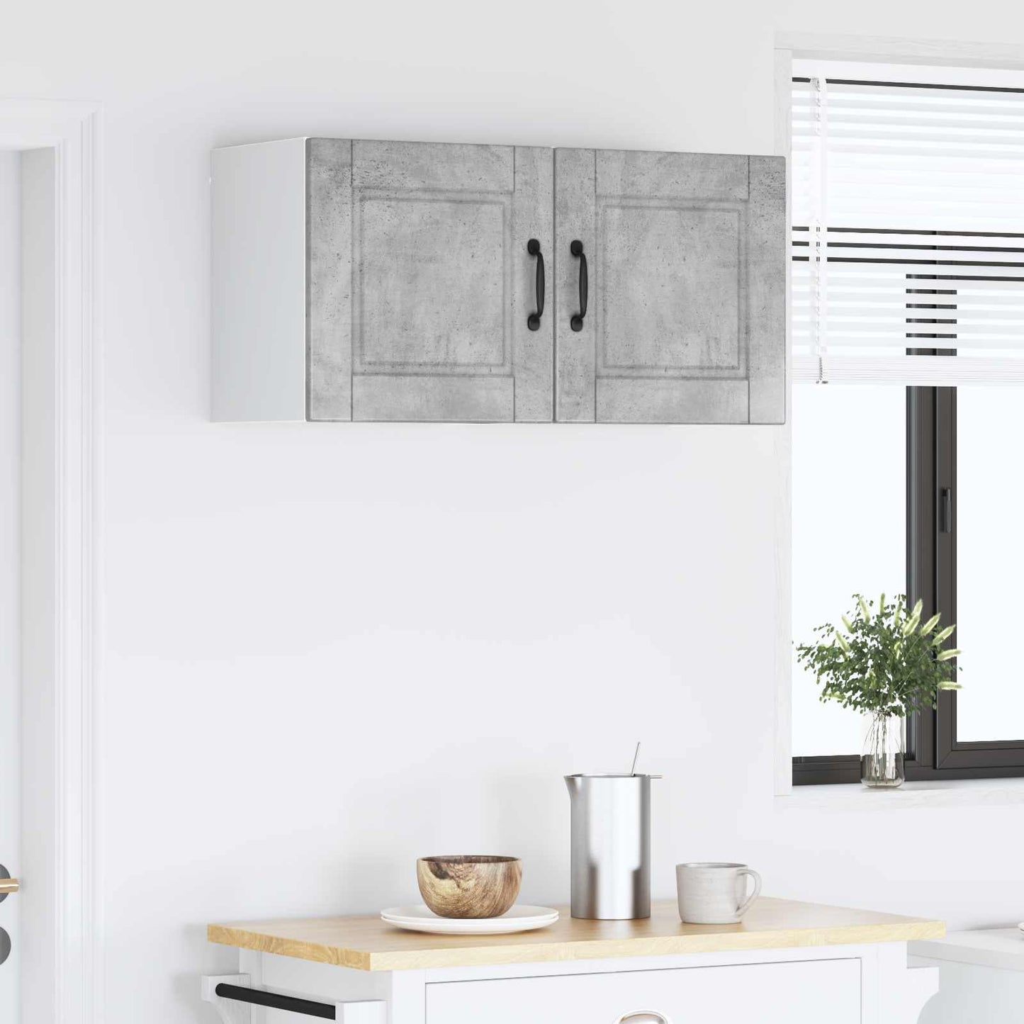 Armadietto a muro PORTO 2 pcs Grigio cemento 40 x 31 x 40 cm | homemem39