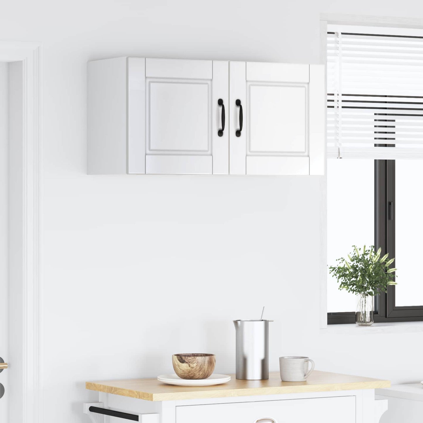 Armadietto a muro PORTO 2 pcs Bianco Lucido 40 x 31 x 40 cm | homemem39