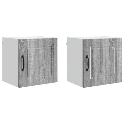 Armadietto a muro PORTO 2 pz Grigio Sonoma Legno ingegnerizzato - homemem39
