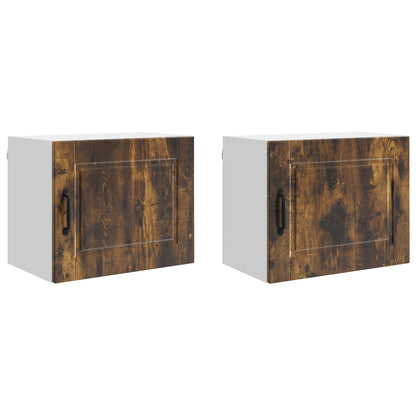 Armadietto a muro PORTO 2 pz Rovere fumé Legno ingegnerizzato