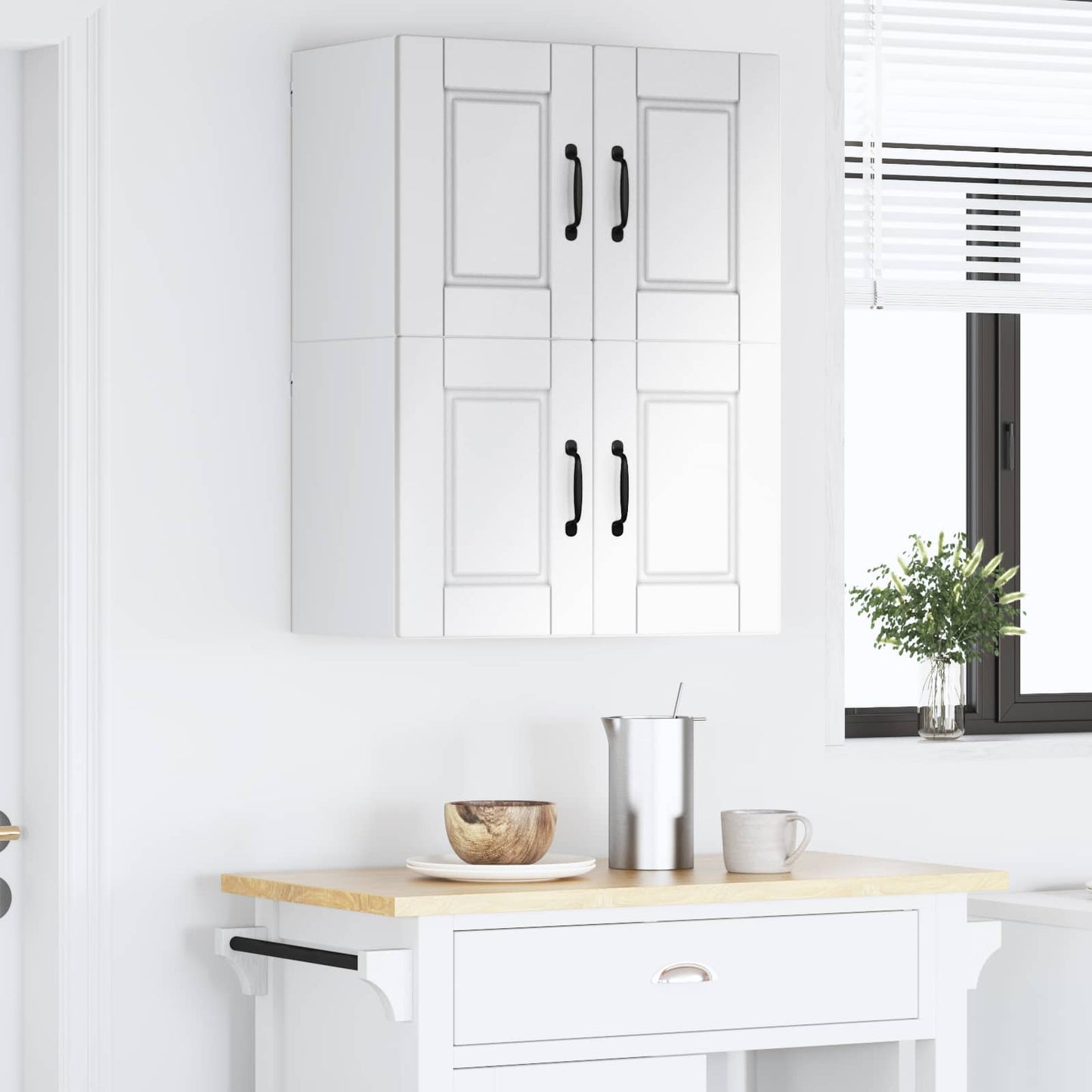 Armadietto a muro PORTO 2 pcs Bianco Lucido 60 x 31 x 40 cm | homemem39