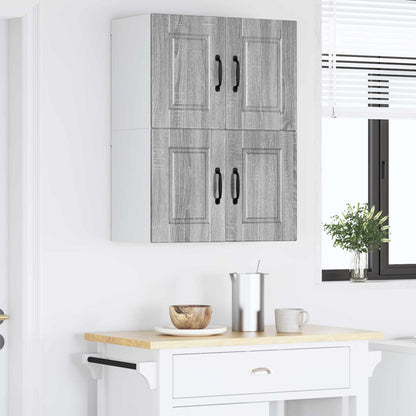 Armadietto a muro PORTO 2 pz Grigio Sonoma Legno ingegnerizzato