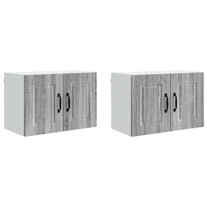 Armadietto a muro PORTO 2 pz Grigio Sonoma Legno ingegnerizzato