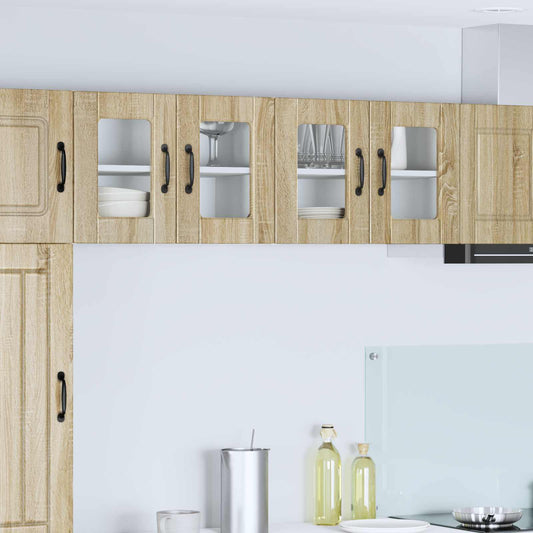 Mobile in vetro da parete PORTO 2 pcs Rovere Sonoma