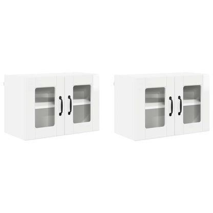 Mobile in vetro da parete PORTO 2 pcs Bianco Lucido