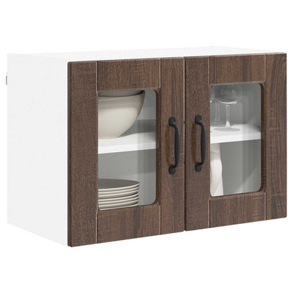 Mobile in vetro da parete PORTO 2 pcs Rovere Marrone