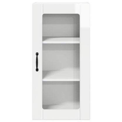 Mobile in vetro da parete PORTO 2 pz Bianco Lucido
