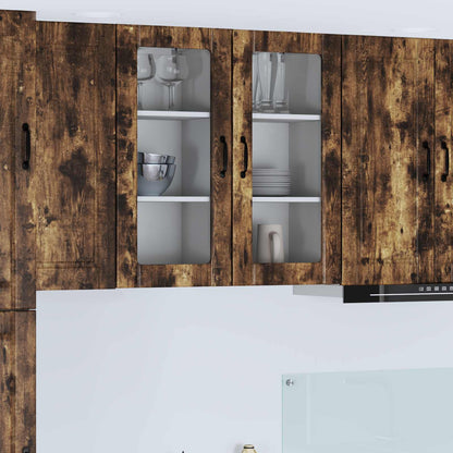 Mobile in vetro da parete PORTO 2 pcs Rovere fumé | homemem39