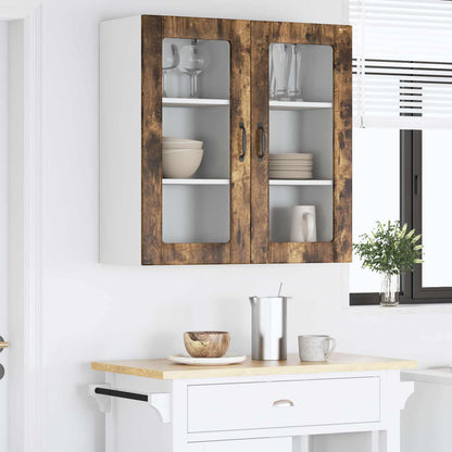 Mobile in vetro da parete PORTO 2 pcs Rovere fumé | homemem39