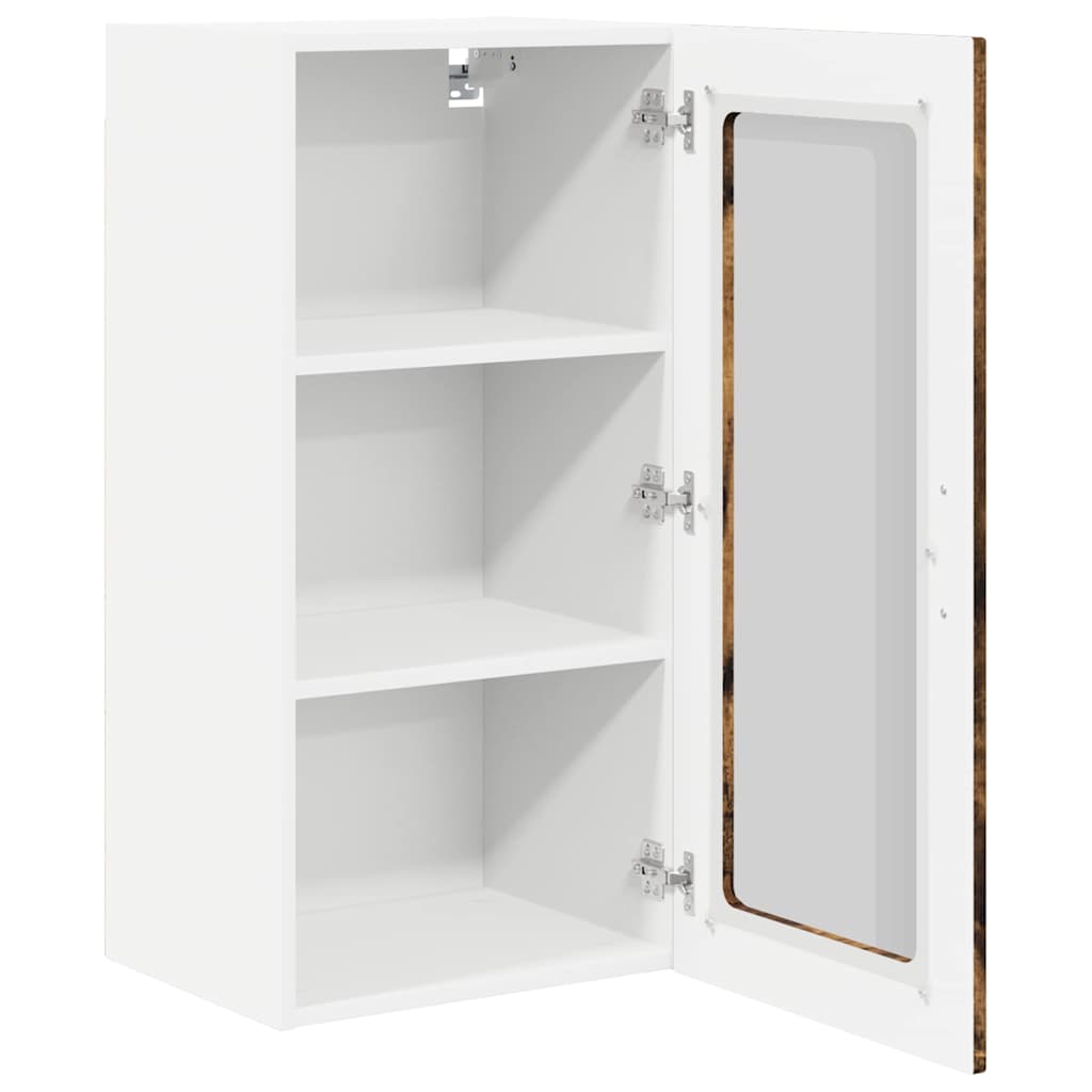 Mobile in vetro da parete PORTO 2 pcs Rovere fumé | homemem39