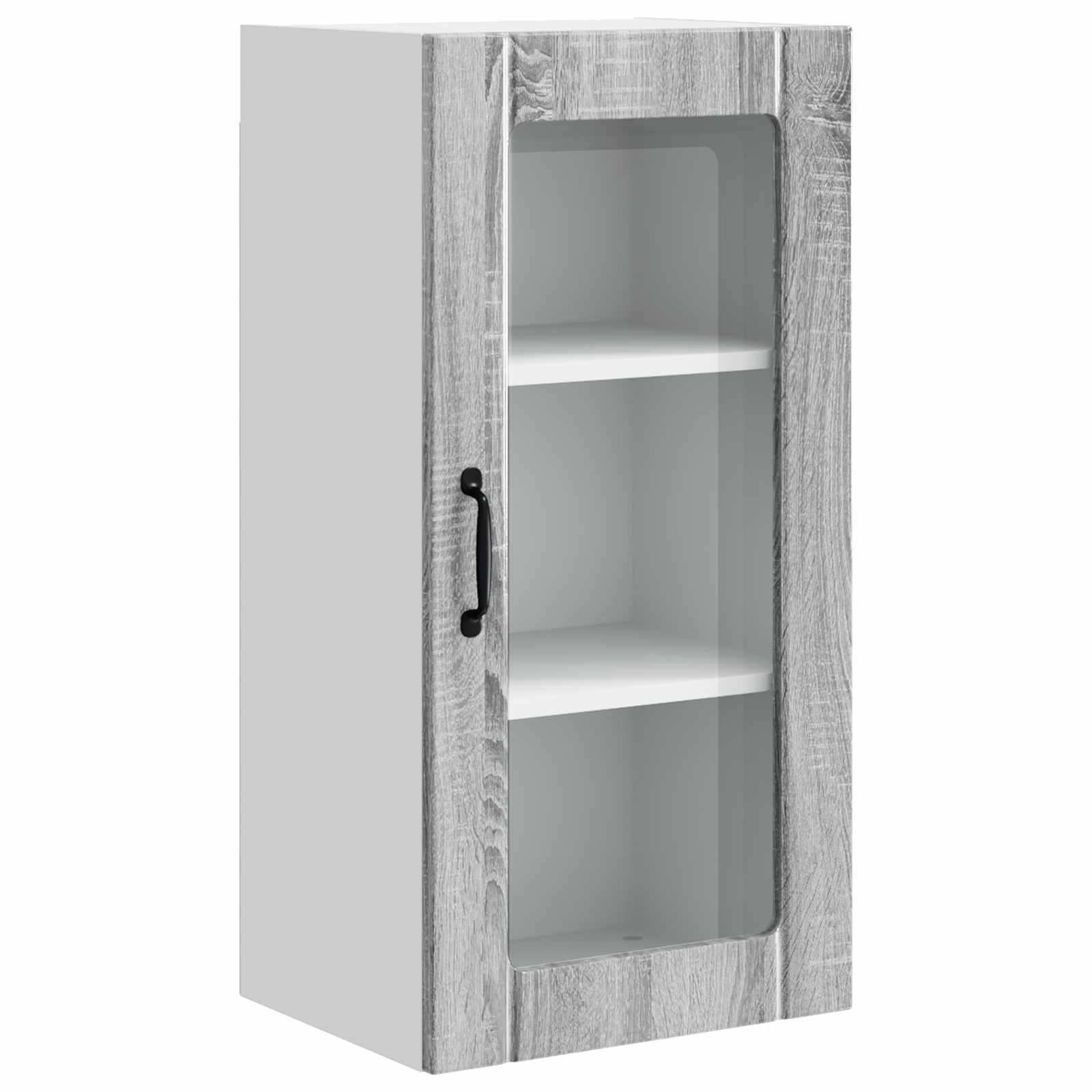 Mobile in vetro da parete PORTO 2 pcs Grigio Sonoma | homemem39