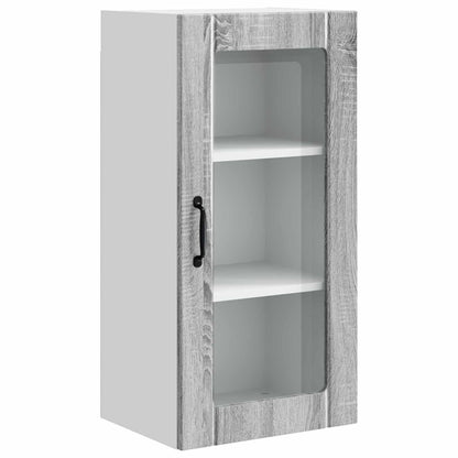 Mobile in vetro da parete PORTO 2 pcs Grigio Sonoma | homemem39