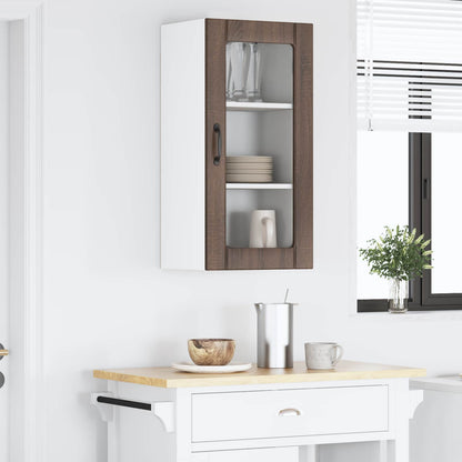 Mobile in vetro da parete PORTO Rovere Marrone 40 x 31 x 80 cm | homemem39
