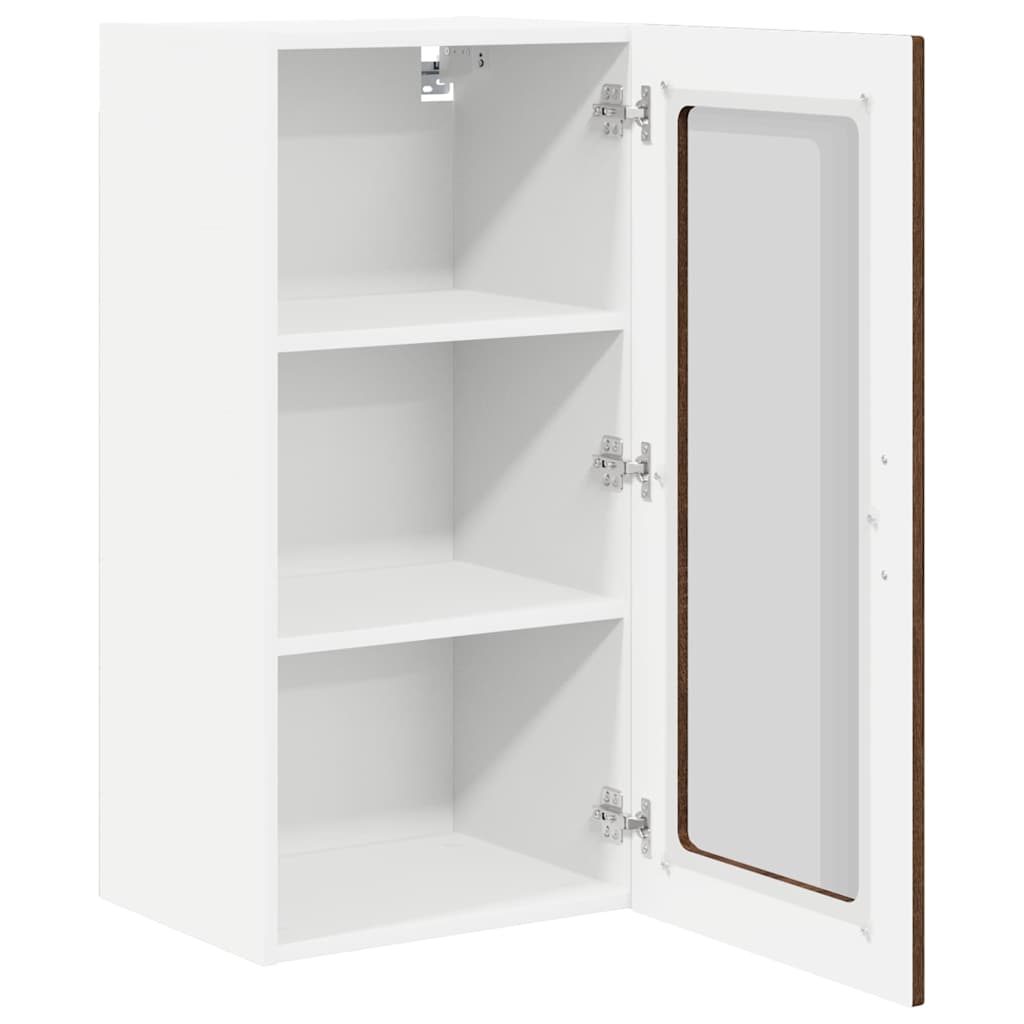 Mobile in vetro da parete PORTO Rovere Marrone 40 x 31 x 80 cm | homemem39