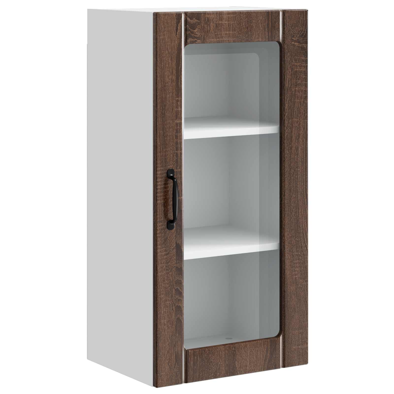 Mobile in vetro da parete PORTO 2 pcs Rovere Marrone | homemem39