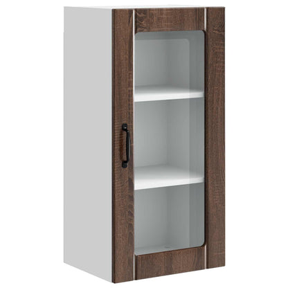 Mobile in vetro da parete PORTO 2 pcs Rovere Marrone | homemem39