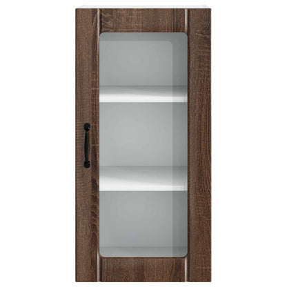 Mobile in vetro da parete PORTO 2 pcs Rovere Marrone | homemem39