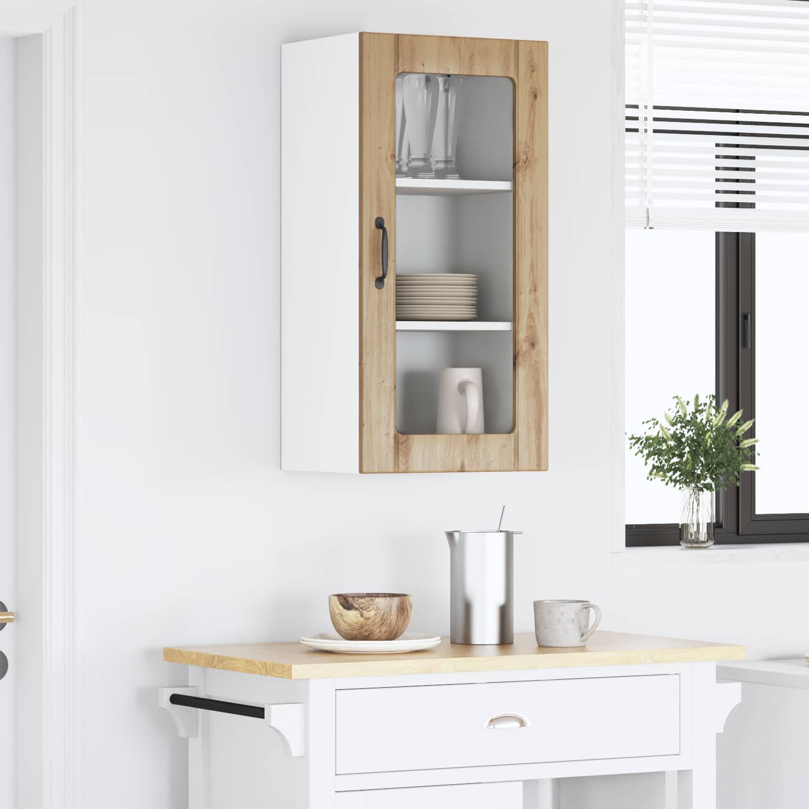 Mobile in vetro da parete PORTO Rovere artigianale | homemem39