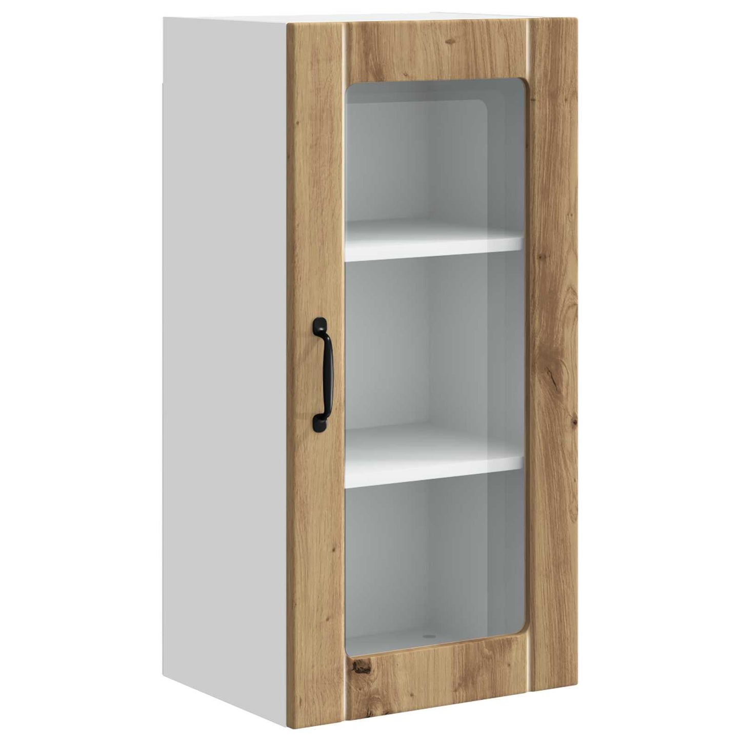 Mobile in vetro da parete PORTO 2 pcs Rovere artigianale | homemem39