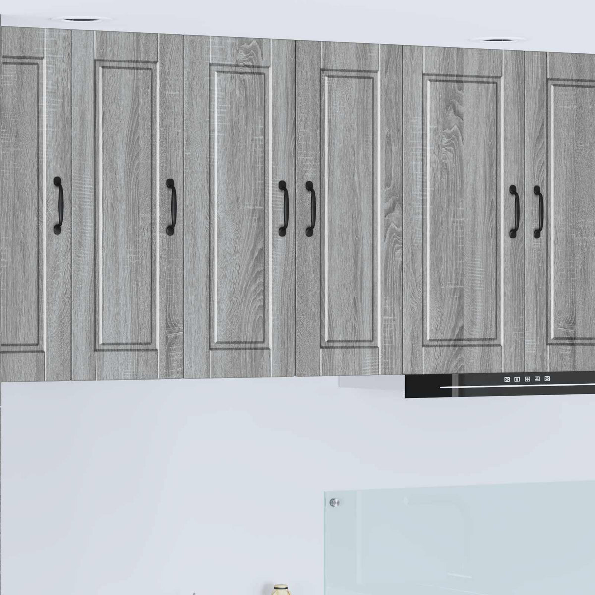 Armadietto a muro PORTO 2 pz Grigio Sonoma Legno ingegnerizzato - homemem39
