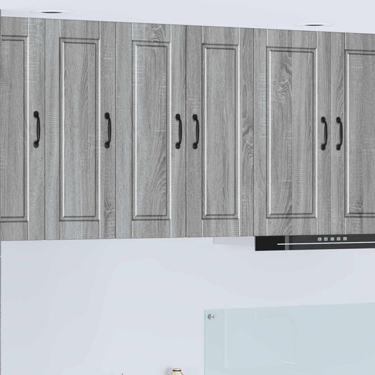 Armadietto a muro PORTO 2 pz Grigio Sonoma Legno ingegnerizzato