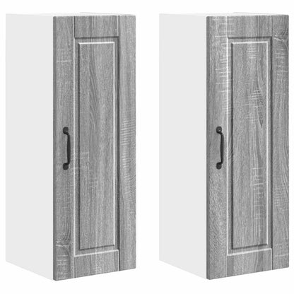 Armadietto a muro PORTO 2 pz Grigio Sonoma Legno ingegnerizzato - homemem39