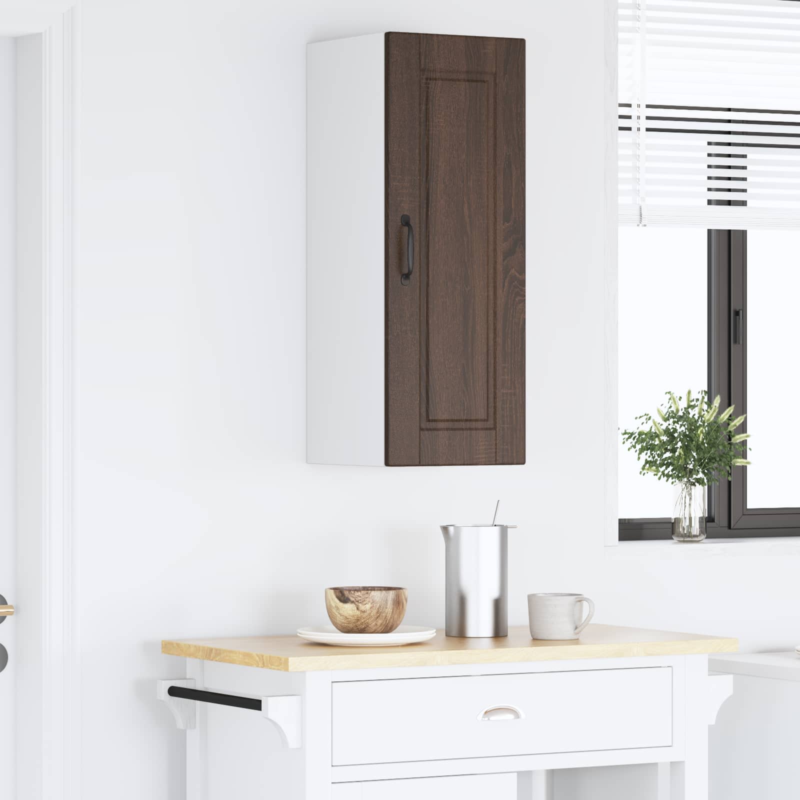 Armadietto a muro PORTO Rovere Marrone 30 x 31 x 80 cm | homemem39