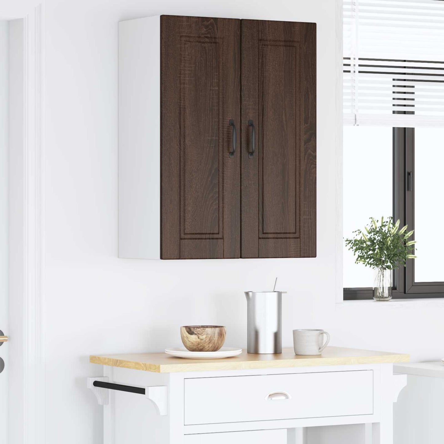 Armadietto a muro PORTO 2 pcs Rovere Marrone 30 x 31 x 80 cm | homemem39