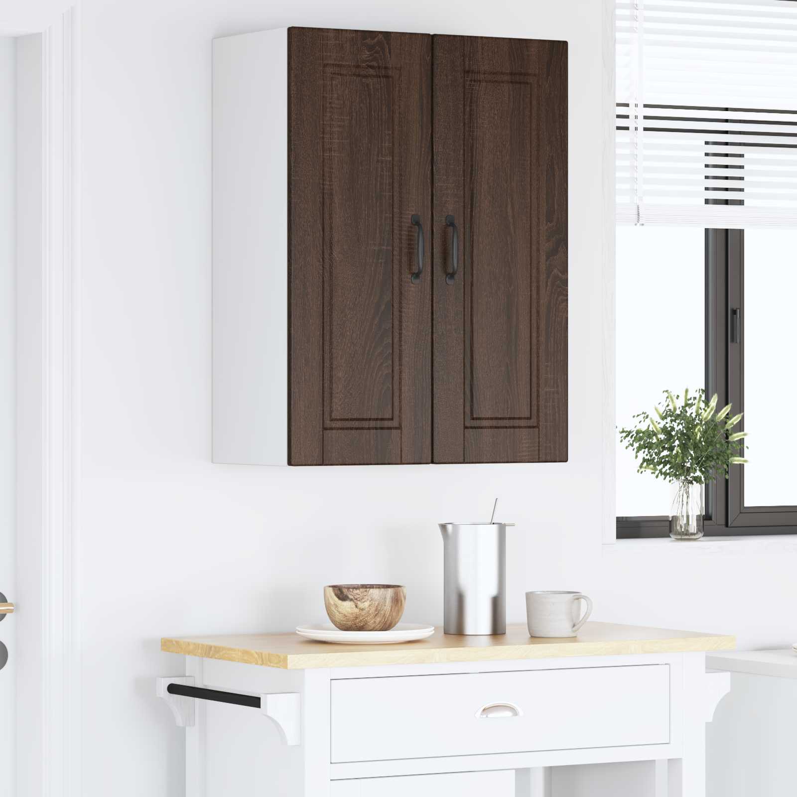 Armadietto a muro PORTO 2 pcs Rovere Marrone 30 x 31 x 80 cm | homemem39