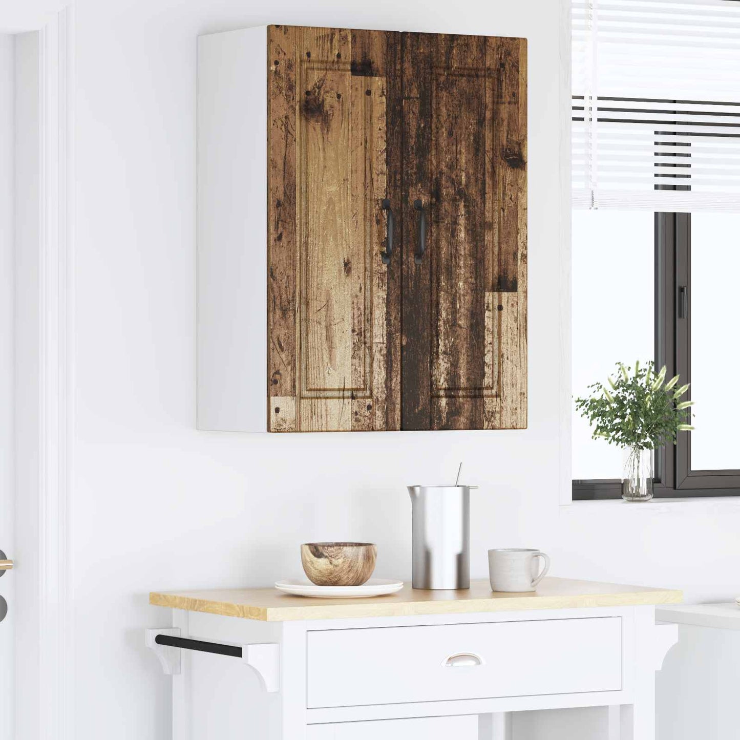 Armadietto a muro PORTO 2 pcs Legno vecchio 30 x 31 x 80 cm | homemem39