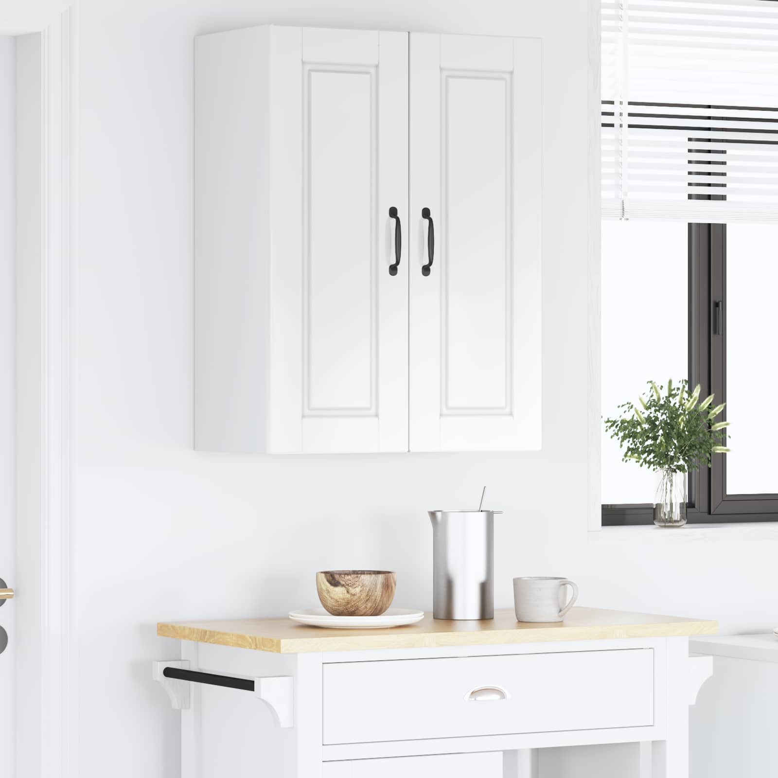 Armadietto a muro PORTO Bianco Lucido 60 x 31 x 80 cm | homemem39