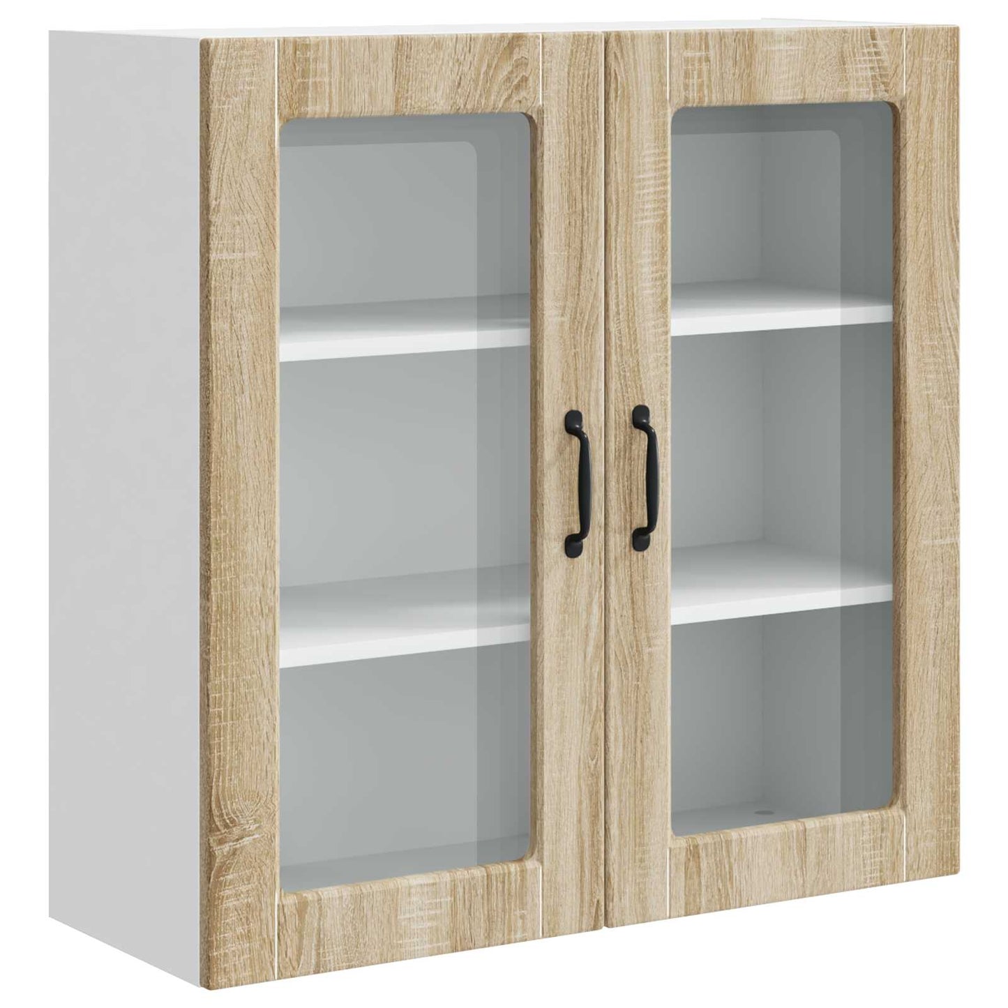 Mobile in vetro da parete PORTO Rovere Sonoma 80 x 31 x 80 cm | homemem39