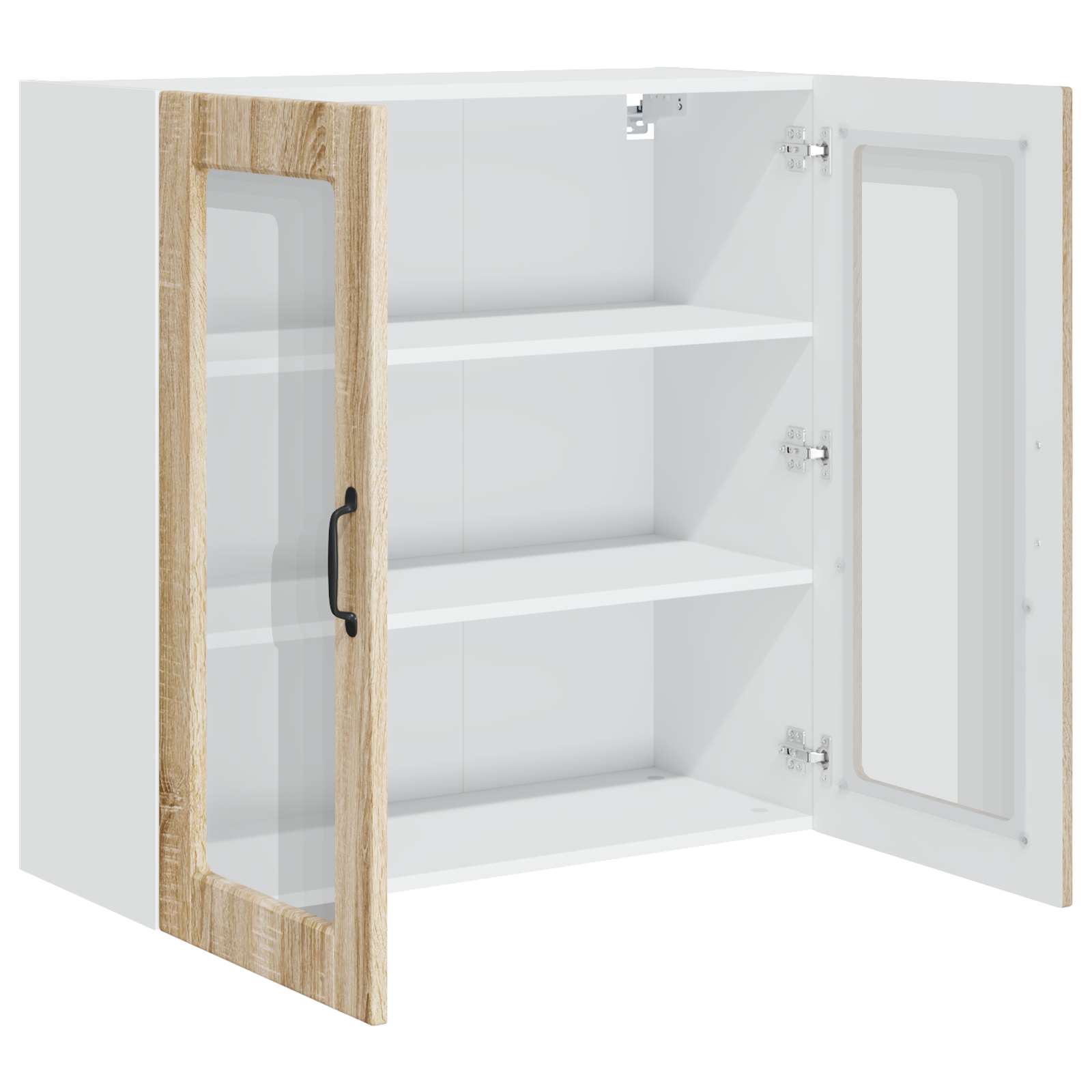 Mobile in vetro da parete PORTO Rovere Sonoma 80 x 31 x 80 cm | homemem39