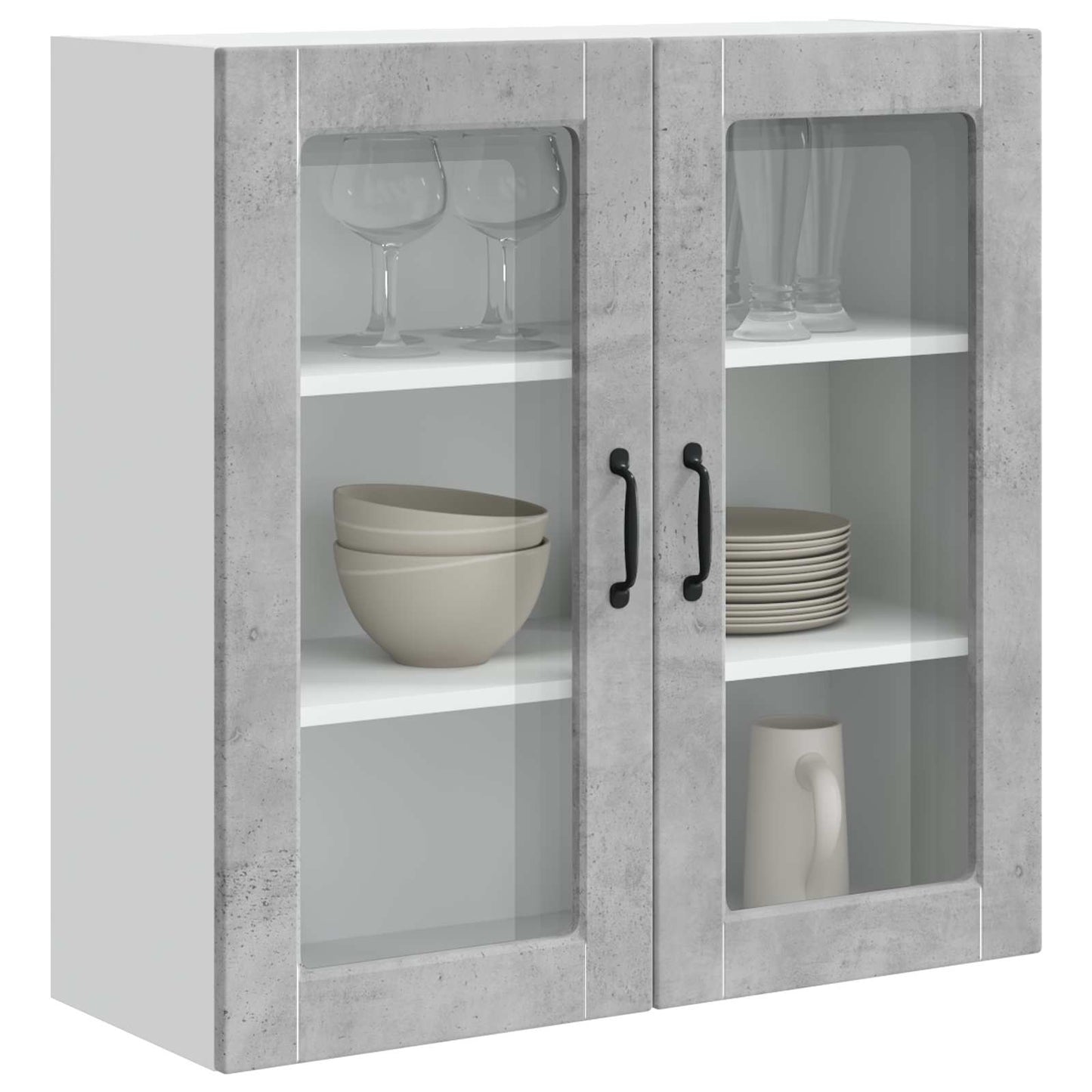 Mobile in vetro da parete PORTO Grigio cemento 80 x 31 x 80 cm | homemem39