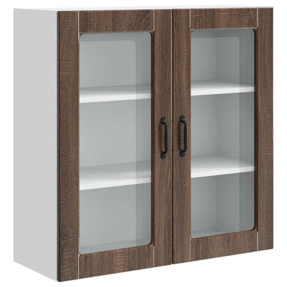 Mobile in vetro da parete PORTO Rovere Marrone 80 x 31 x 80 cm | homemem39
