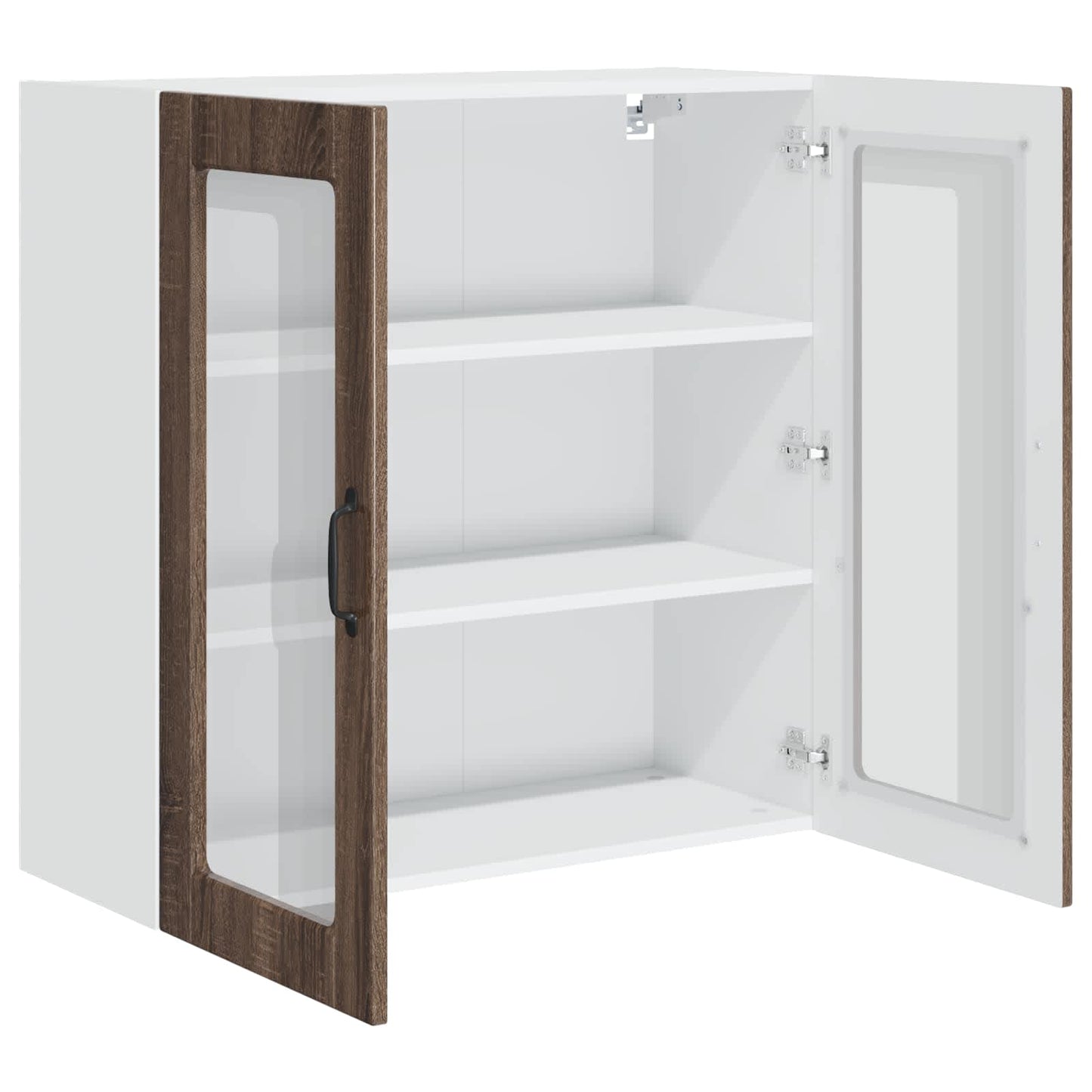 Mobile in vetro da parete PORTO Rovere Marrone 80 x 31 x 80 cm | homemem39